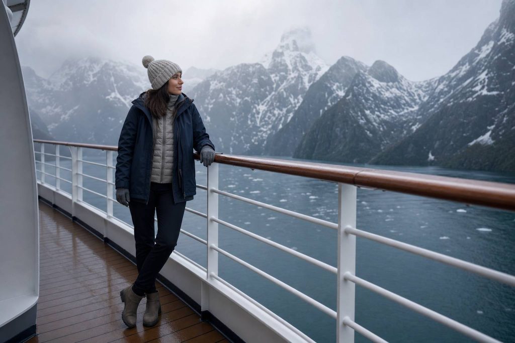 Looks para un crucero por los fiordos de Chile: outfits por capas, abrigos ligeros y accesorios clave